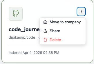 Repository actions menu