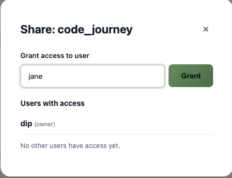 Share repository modal